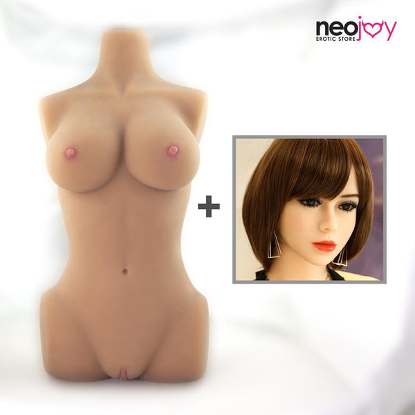 Neojoy Easy Torso With Girlfriend Julie Head - Realistic Sex Doll Torso With Head Connector - Tan - 17kg - Lucidtoys