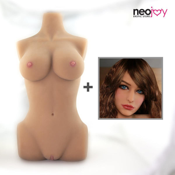 Neojoy Easy Torso With Girlfriend Alexandra Head - Realistic Sex Doll Torso With Head Connector - Tan - 17kg - Lucidtoys
