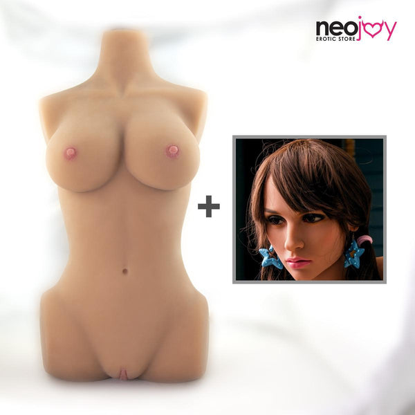 Neojoy Easy Torso With Girlfriend Denise Head - Realistic Sex Doll Torso With Head Connector - Tan - 17kg - Lucidtoys