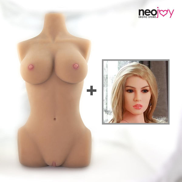 Neojoy Easy Torso With Girlfriend Desiree Head - Realistic Sex Doll Torso With Head Connector - Tan - 17kg - Lucidtoys