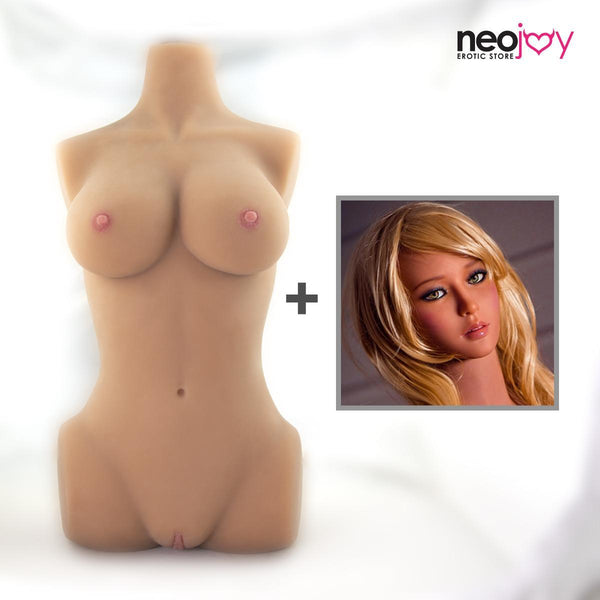 Neojoy Easy Torso With Girlfriend Erika Head - Realistic Sex Doll Torso With Head Connector - Tan - 17kg - Lucidtoys