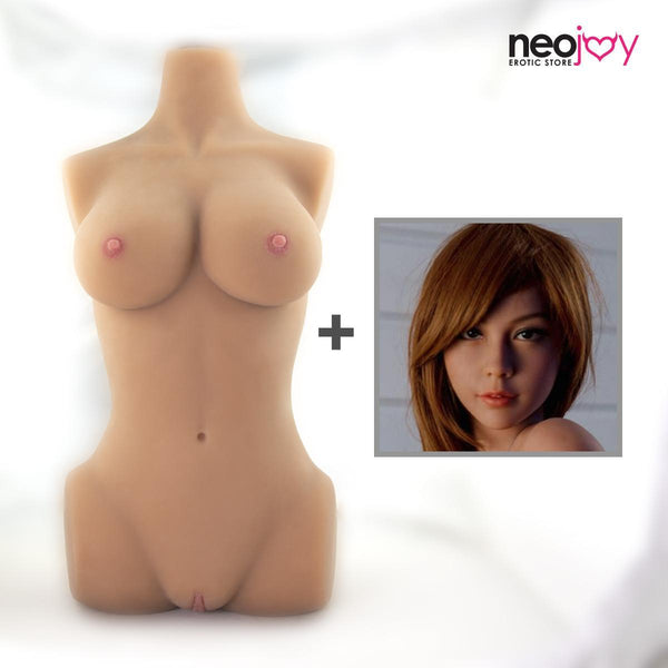Neojoy Easy Torso With Girlfriend Phoebe Head - Realistic Sex Doll Torso With Head Connector - Tan - 17kg - Lucidtoys