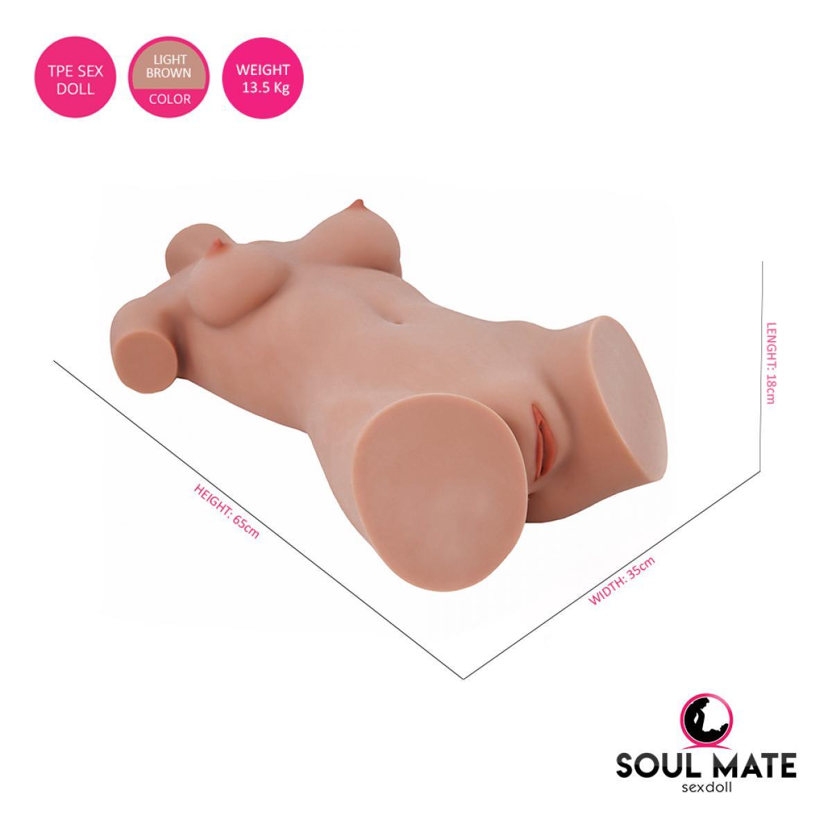 SoulMate Dolls - Gracie Head With Sex Doll Torso - Light Brown - Lucidtoys