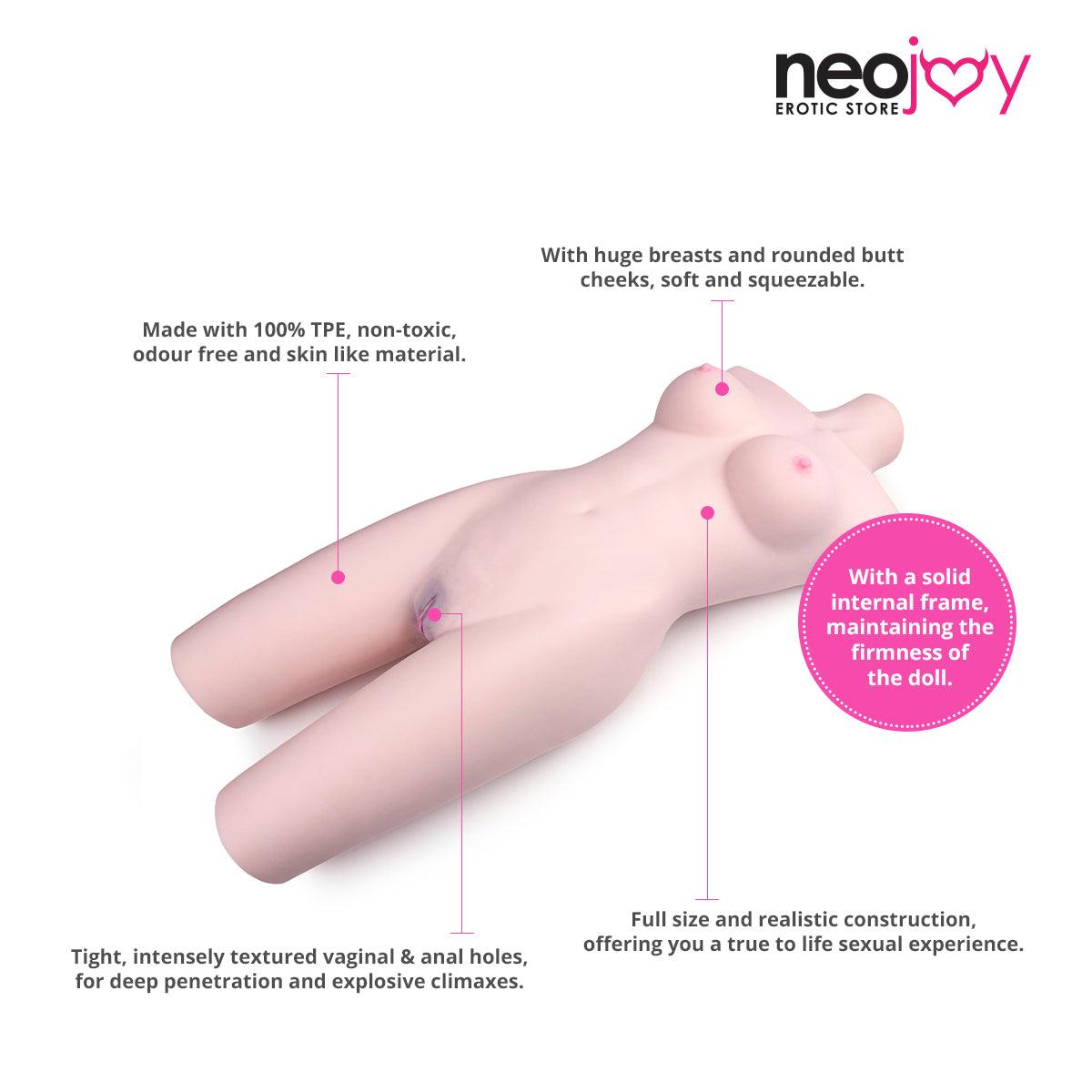 Neojoy - Big half body Sex Torso with Flexible Skeleton - Japenise White - 21.5Kg - Lucidtoys