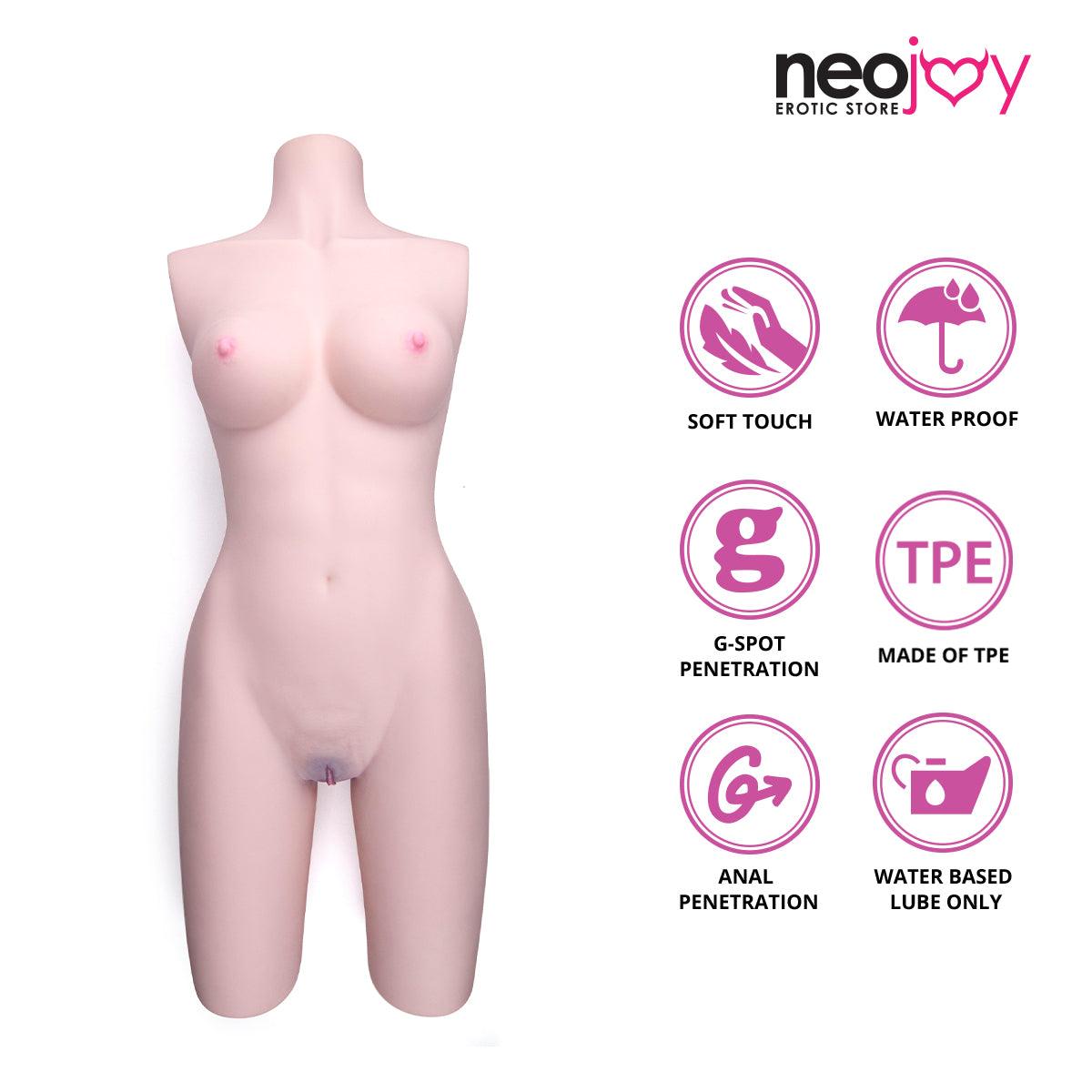 Neojoy - Big half body Sex Torso with Flexible Skeleton - Japenise White - 21.5Kg - Lucidtoys